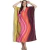 image:imageGypsie Blu Polyester Womens Plus Size Printed Caftan Maxi Dress Bathing Suit CoverUp Loose Fit Summer Casual Outings WearBright Pink  Orange