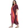 image:imageGypsie Blu Polyester Womens Plus Size Printed Caftan Maxi Dress Bathing Suit CoverUp Loose Fit Summer Casual Outings WearBright Pink  Orange