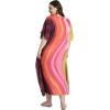 image:imageGypsie Blu Polyester Womens Plus Size Printed Caftan Maxi Dress Bathing Suit CoverUp Loose Fit Summer Casual Outings WearBright Pink  Orange