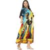 image:imageGypsie Blu Polyester Womens Plus Size Printed Caftan Maxi Dress Bathing Suit CoverUp Loose Fit Summer Casual Outings WearBright Yellow