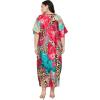 image:imageGypsie Blu Polyester Womens Plus Size Printed Caftan Maxi Dress Bathing Suit CoverUp Loose Fit Summer Casual Outings WearBurgundy  Turquoise