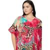 image:imageGypsie Blu Polyester Womens Plus Size Printed Caftan Maxi Dress Bathing Suit CoverUp Loose Fit Summer Casual Outings WearBurgundy  Turquoise