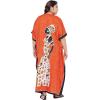 image:imageGypsie Blu Polyester Womens Plus Size Printed Caftan Maxi Dress Bathing Suit CoverUp Loose Fit Summer Casual Outings WearBurnt Orange