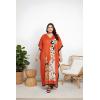image:imageGypsie Blu Polyester Womens Plus Size Printed Caftan Maxi Dress Bathing Suit CoverUp Loose Fit Summer Casual Outings WearBurnt Orange