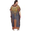 image:imageGypsie Blu Polyester Womens Plus Size Printed Caftan Maxi Dress Bathing Suit CoverUp Loose Fit Summer Casual Outings WearCharcoal Gray