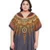 image:imageGypsie Blu Polyester Womens Plus Size Printed Caftan Maxi Dress Bathing Suit CoverUp Loose Fit Summer Casual Outings WearCharcoal Gray
