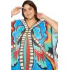 image:imageGypsie Blu Polyester Womens Plus Size Printed Caftan Maxi Dress Bathing Suit CoverUp Loose Fit Summer Casual Outings WearCyan