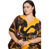 image:imageGypsie Blu Polyester Womens Plus Size Printed Caftan Maxi Dress Bathing Suit CoverUp Loose Fit Summer Casual Outings WearDeep Mustard Yellow