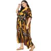 image:imageGypsie Blu Polyester Womens Plus Size Printed Caftan Maxi Dress Bathing Suit CoverUp Loose Fit Summer Casual Outings WearDeep Mustard Yellow