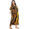 image:imageGypsie Blu Polyester Womens Plus Size Printed Caftan Maxi Dress Bathing Suit CoverUp Loose Fit Summer Casual Outings WearDeep Mustard Yellow