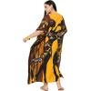 image:imageGypsie Blu Polyester Womens Plus Size Printed Caftan Maxi Dress Bathing Suit CoverUp Loose Fit Summer Casual Outings WearDeep Mustard Yellow