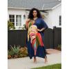 image:imageGypsie Blu Polyester Womens Plus Size Printed Caftan Maxi Dress Bathing Suit CoverUp Loose Fit Summer Casual Outings WearDeep Navy Blue