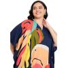 image:imageGypsie Blu Polyester Womens Plus Size Printed Caftan Maxi Dress Bathing Suit CoverUp Loose Fit Summer Casual Outings WearDeep Navy Blue