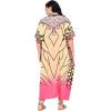 image:imageGypsie Blu Polyester Womens Plus Size Printed Caftan Maxi Dress Bathing Suit CoverUp Loose Fit Summer Casual Outings WearGradient Peach  Black