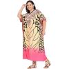 image:imageGypsie Blu Polyester Womens Plus Size Printed Caftan Maxi Dress Bathing Suit CoverUp Loose Fit Summer Casual Outings WearGradient Peach  Black