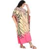 image:imageGypsie Blu Polyester Womens Plus Size Printed Caftan Maxi Dress Bathing Suit CoverUp Loose Fit Summer Casual Outings WearGradient Peach  Black