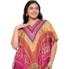 image:imageGypsie Blu Polyester Womens Plus Size Printed Caftan Maxi Dress Bathing Suit CoverUp Loose Fit Summer Casual Outings WearMulti