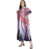 image:imageGypsie Blu Polyester Womens Plus Size Printed Caftan Maxi Dress Bathing Suit CoverUp Loose Fit Summer Casual Outings WearMulti Abstract