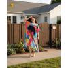 image:imageGypsie Blu Polyester Womens Plus Size Printed Caftan Maxi Dress Bathing Suit CoverUp Loose Fit Summer Casual Outings WearMulticolour Lady Print