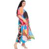 image:imageGypsie Blu Polyester Womens Plus Size Printed Caftan Maxi Dress Bathing Suit CoverUp Loose Fit Summer Casual Outings WearMulticolour Lady Print