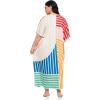 image:imageGypsie Blu Polyester Womens Plus Size Printed Caftan Maxi Dress Bathing Suit CoverUp Loose Fit Summer Casual Outings WearMustard Yellow  Beige