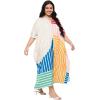 image:imageGypsie Blu Polyester Womens Plus Size Printed Caftan Maxi Dress Bathing Suit CoverUp Loose Fit Summer Casual Outings WearMustard Yellow  Beige