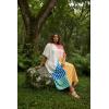 image:imageGypsie Blu Polyester Womens Plus Size Printed Caftan Maxi Dress Bathing Suit CoverUp Loose Fit Summer Casual Outings WearMustard Yellow  Beige