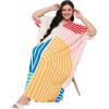 image:imageGypsie Blu Polyester Womens Plus Size Printed Caftan Maxi Dress Bathing Suit CoverUp Loose Fit Summer Casual Outings WearMustard Yellow  Beige