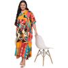 image:imageGypsie Blu Polyester Womens Plus Size Printed Caftan Maxi Dress Bathing Suit CoverUp Loose Fit Summer Casual Outings WearMustard Yellow  Brick Red