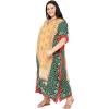 image:imageGypsie Blu Polyester Womens Plus Size Printed Caftan Maxi Dress Bathing Suit CoverUp Loose Fit Summer Casual Outings WearMustard Yellow  Dark Green
