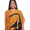 image:imageGypsie Blu Polyester Womens Plus Size Printed Caftan Maxi Dress Bathing Suit CoverUp Loose Fit Summer Casual Outings WearMusted Orange