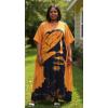 image:imageGypsie Blu Polyester Womens Plus Size Printed Caftan Maxi Dress Bathing Suit CoverUp Loose Fit Summer Casual Outings WearMusted Orange