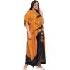 image:imageGypsie Blu Polyester Womens Plus Size Printed Caftan Maxi Dress Bathing Suit CoverUp Loose Fit Summer Casual Outings WearMusted Orange