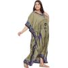 image:imageGypsie Blu Polyester Womens Plus Size Printed Caftan Maxi Dress Bathing Suit CoverUp Loose Fit Summer Casual Outings WearOlive Green