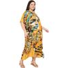 image:imageGypsie Blu Polyester Womens Plus Size Printed Caftan Maxi Dress Bathing Suit CoverUp Loose Fit Summer Casual Outings WearOrange