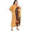 image:imageGypsie Blu Polyester Womens Plus Size Printed Caftan Maxi Dress Bathing Suit CoverUp Loose Fit Summer Casual Outings WearOrange Lady Tribal