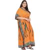 image:imageGypsie Blu Polyester Womens Plus Size Printed Caftan Maxi Dress Bathing Suit CoverUp Loose Fit Summer Casual Outings WearOrange Tribal