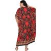 image:imageGypsie Blu Polyester Womens Plus Size Printed Caftan Maxi Dress Bathing Suit CoverUp Loose Fit Summer Casual Outings WearRed Floral