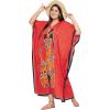 image:imageGypsie Blu Polyester Womens Plus Size Printed Caftan Maxi Dress Bathing Suit CoverUp Loose Fit Summer Casual Outings WearRed Tribal