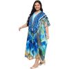 image:imageGypsie Blu Polyester Womens Plus Size Printed Caftan Maxi Dress Bathing Suit CoverUp Loose Fit Summer Casual Outings WearRoyal Blue