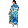 image:imageGypsie Blu Polyester Womens Plus Size Printed Caftan Maxi Dress Bathing Suit CoverUp Loose Fit Summer Casual Outings WearRoyal Blue