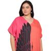 image:imageGypsie Blu Polyester Womens Plus Size Printed Caftan Maxi Dress Bathing Suit CoverUp Loose Fit Summer Casual Outings WearTangerinered