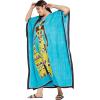 image:imageGypsie Blu Polyester Womens Plus Size Printed Caftan Maxi Dress Bathing Suit CoverUp Loose Fit Summer Casual Outings WearTurquoise Lady Tribal