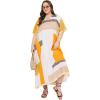 image:imageGypsie Blu Polyester Womens Plus Size Printed Caftan Maxi Dress Bathing Suit CoverUp Loose Fit Summer Casual Outings WearWhite  Mustard Yellow
