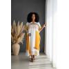 image:imageGypsie Blu Polyester Womens Plus Size Printed Caftan Maxi Dress Bathing Suit CoverUp Loose Fit Summer Casual Outings WearWhite  Mustard Yellow