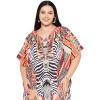image:imageGypsie Blu Polyester Womens Plus Size Printed Caftan Maxi Dress Bathing Suit CoverUp Loose Fit Summer Casual Outings WearWhite