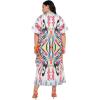 image:imageGypsie Blu Polyester Womens Plus Size Printed Caftan Maxi Dress Bathing Suit CoverUp Loose Fit Summer Casual Outings WearWhite Abstract