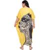 image:imageGypsie Blu Polyester Womens Plus Size Printed Caftan Maxi Dress Bathing Suit CoverUp Loose Fit Summer Casual Outings WearYellow
