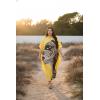 image:imageGypsie Blu Polyester Womens Plus Size Printed Caftan Maxi Dress Bathing Suit CoverUp Loose Fit Summer Casual Outings WearYellow