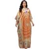 image:imageGypsie Blu Plus Size Satin Silk Printed Caftan Dress Stylish Maxi Kimono Dress Loose Flowing Gown for Women Party Resort WearBeige